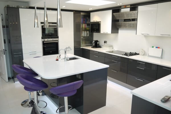 High Gloss Modular kitchen design in gurgaon
